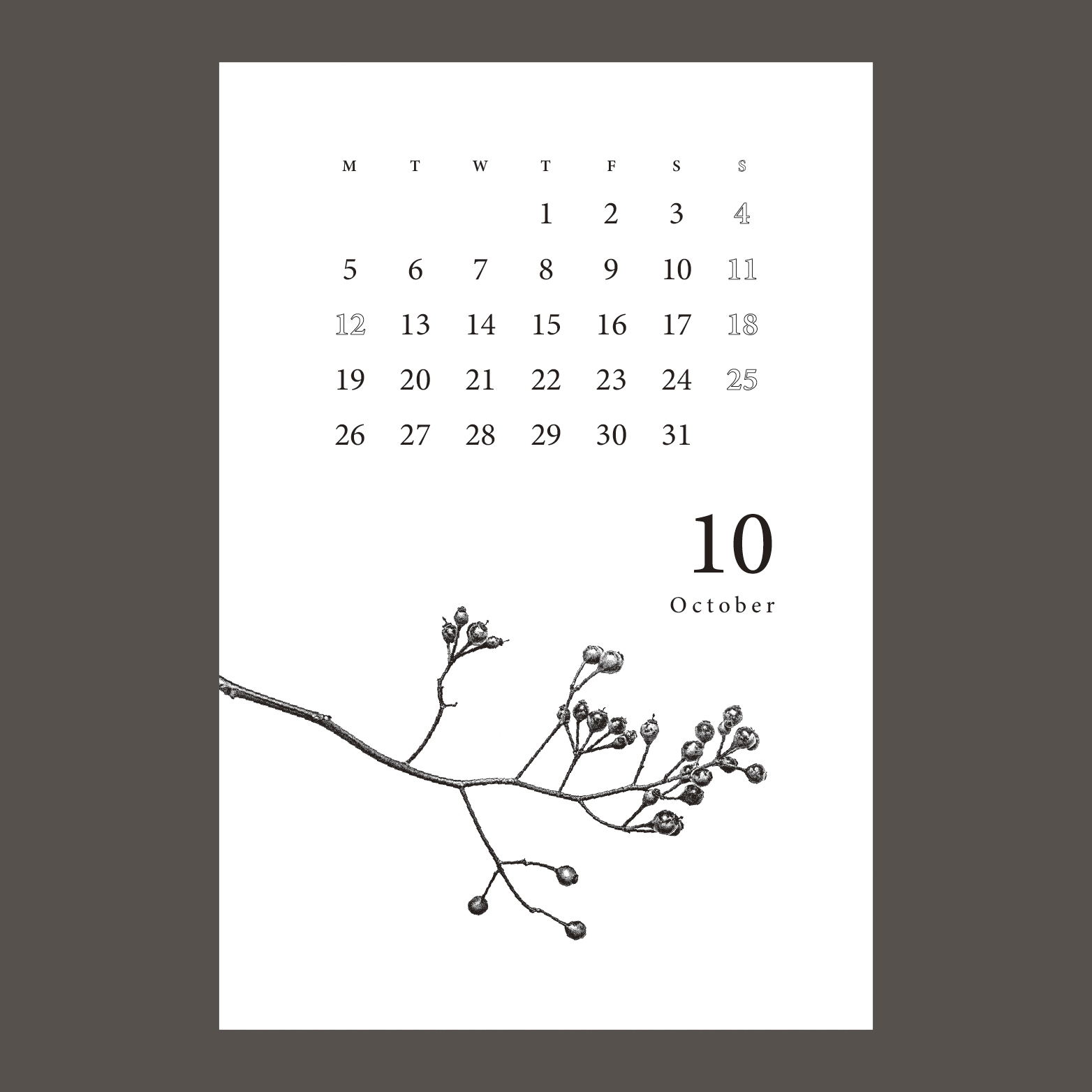 Botanical Calendar - Plate 6